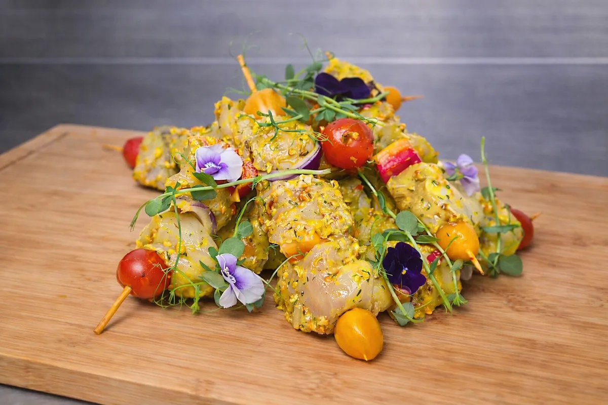 Brochettes de poulet marinées agrumes et yuzu